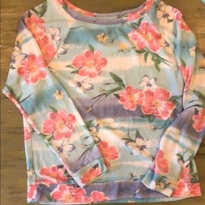 Hawaiian flower sweat shirt